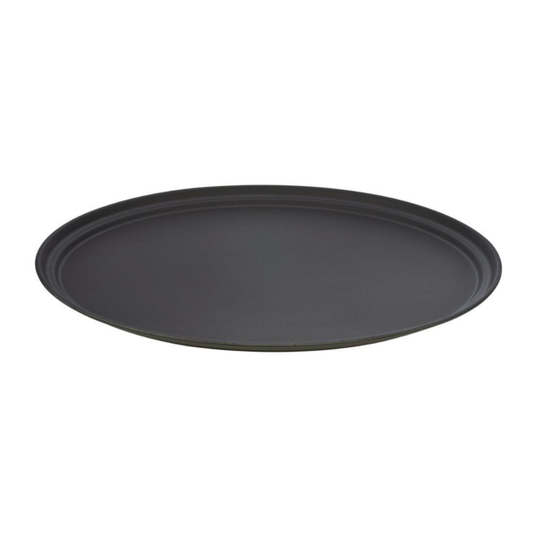 TFG-2622K, 26x22-Inch Oval Non-Slip Fiberglass Tray, Black