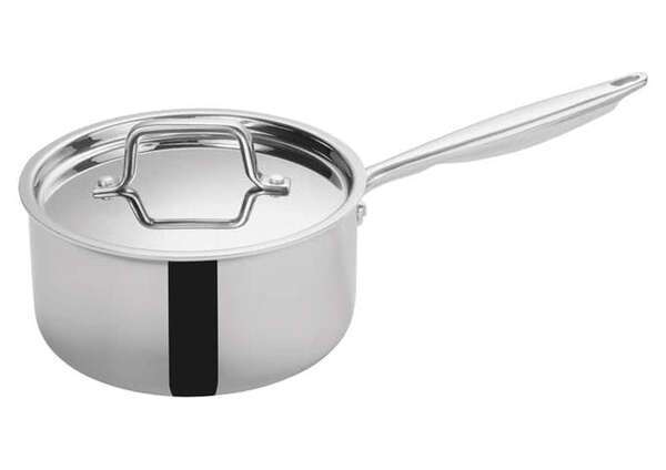 - TGAP-4, 3.5-Quart Tri-Ply Stainless Steel Sauce Pan w/Lid, NSF
