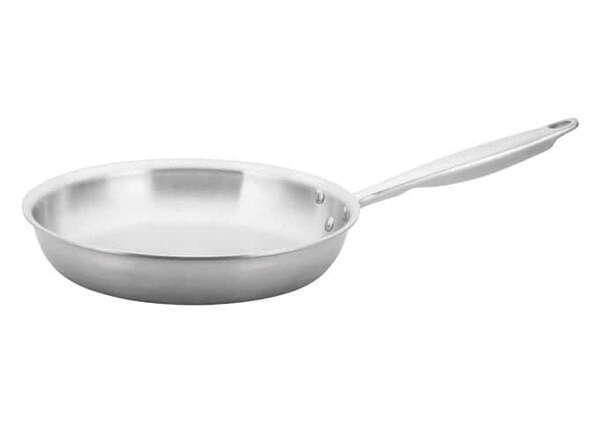 - TGFP-10, 10-Inch Dia Tri-Ply Stainless Steel Fry Pan w/o Lid, Natural Finish, NSF