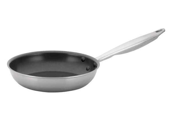 - TGFP-8NS, 8-Inch Dia Tri-Ply Stainless Steel Fry Pan w/o Lid, Non Stick, NSF