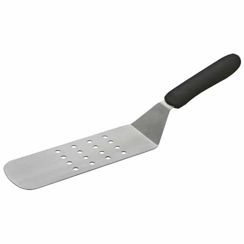 - TKP-91, Offset Flexible Turner with 8.25x2.88-Inch Perforated Blade and Black Polypropylene Handle, NSF