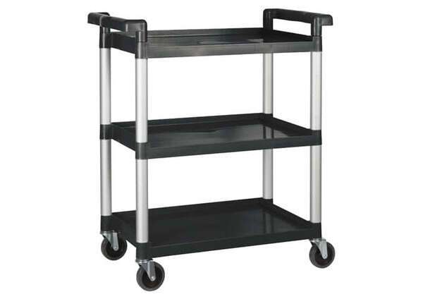Winco UC-2415K, 32 x 16.12 x 36.75- Inch Utility Cart, 3 Tiers, Black
