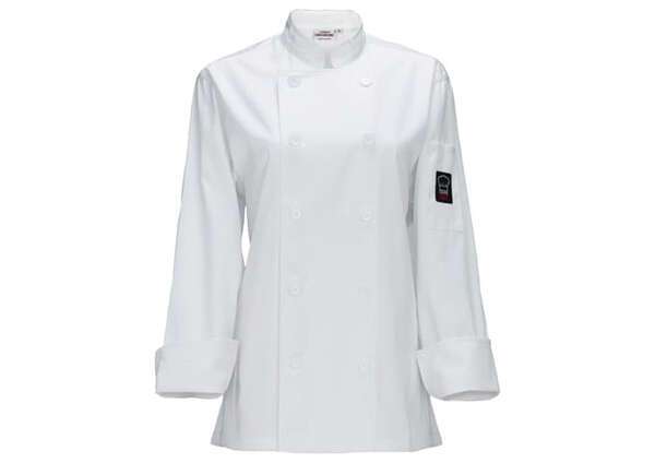- UNF-7WS White Women's Tapered Fit Chef Jacket, S, EA
