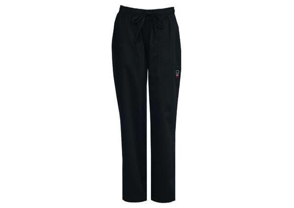 Winco UNF-8KL Black Women's Chef Pants, L, EA