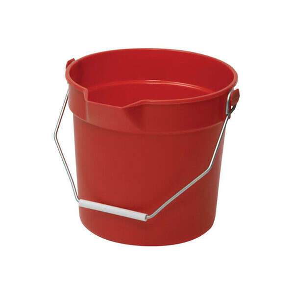 - UPP-10R, 10 Qt Red Plastic Utility Pail w/ Pour Spout