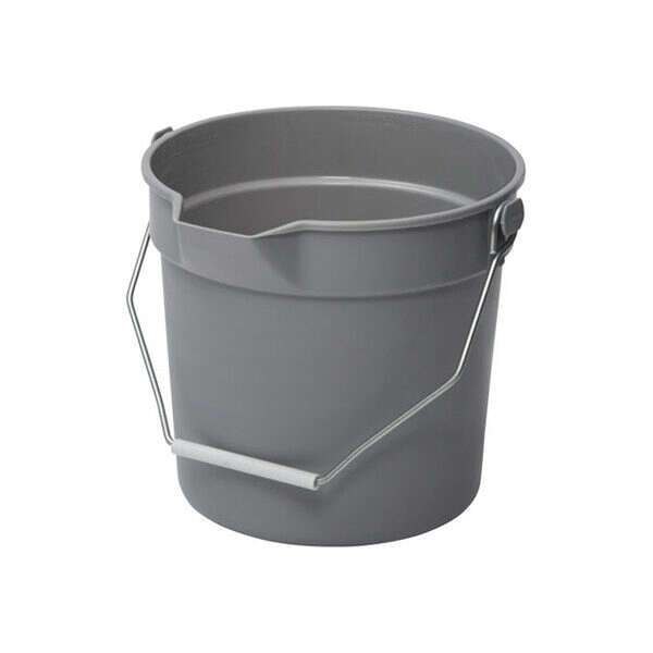 - UPP-14G, 14 Qt Gray Plastic Utility Pail w/ Pour Spout