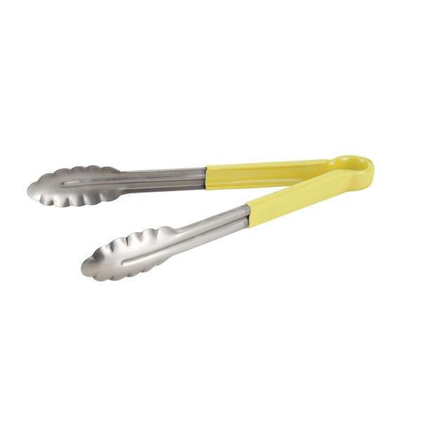- UT-12HP-Y, 12-Inch Heavy-Duty Utility Tong with Yellow Plastic Handle