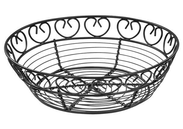 - WBKG-8R, 8-Inch Round Black Wire Bread and Fruit Basket