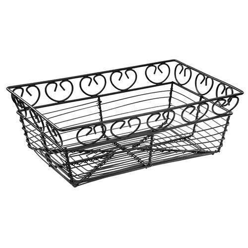 - WBKG-9, Black Rectangular Metal Wire Bread and Fruit Basket