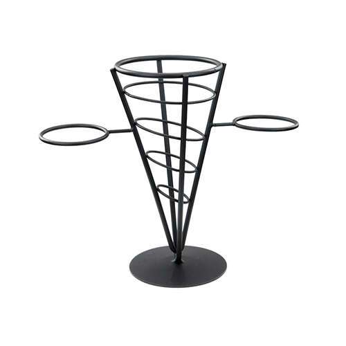 WBKH-5, 1-Cone Black Wire French Fries Basket
