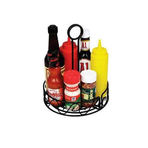 - WBKH-6R, 6.25-Inch Round Black Wire Tabletop Condiment Rack