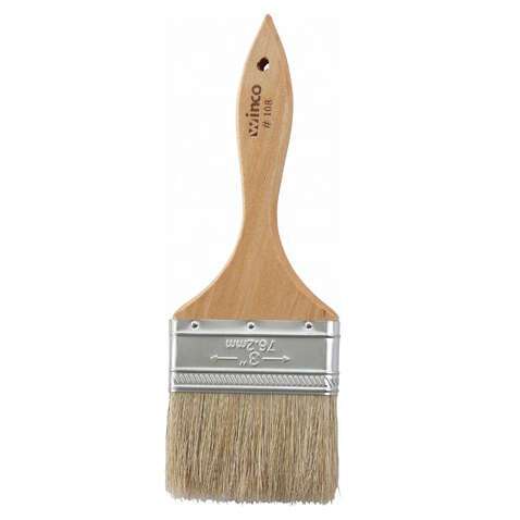 - WBR-30, 3-Inch Wide Flat Boar Bristle Pastry Brush with 5.25-Inch Wooden Handle