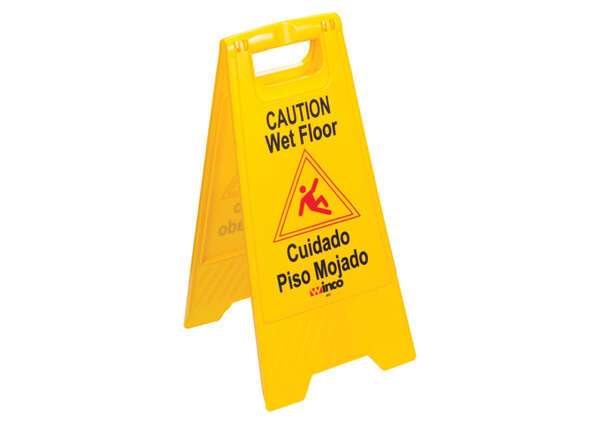 - WCS-25, 12x25-Inch Two-Sided Wet Floor Caution Sign, Yellow