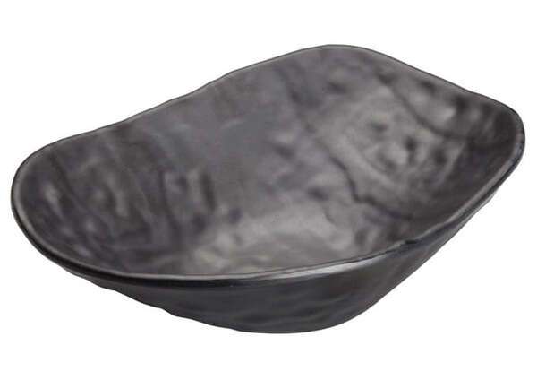 - WDM019-306, 9 x 6.63-Inch 20 Oz Ardesia Kaori Oval Hammered Melamine Bowl, Black, 24/CS
