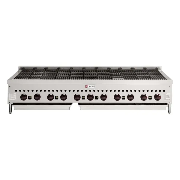 Wolf SCB60, 60-Inch Gas Countertop Standard Duty Radiant Charbroiler with Manual Control