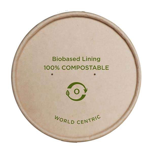 World Centric BOL-NT-24W, Paper Lids for 24-32 Oz NoTree Paper Wide Bowls, 300/CS