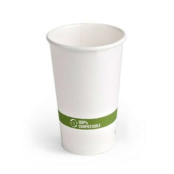 World Centric CU-PA-16, 16 Oz White Kraft Paper Cups, 1000/CS