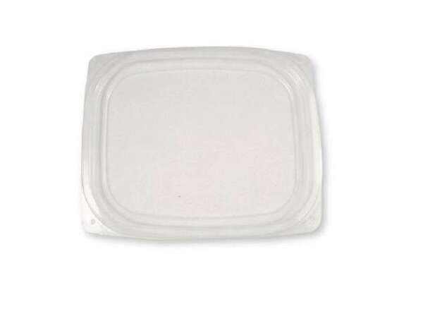World Centric RDL-CS-24, Clear Ingeo Lid for 24- to 32-Ounce Clear Deli Rectangular Containers, 600/CS, ASTM, BPI