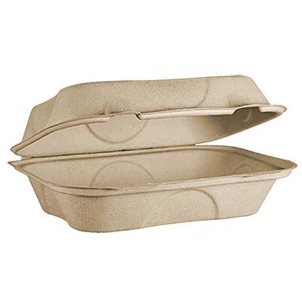 World Centric TO-SC-UHBL-LF, 9x6x3-inch Beige Fiber PLA Lined Boxes, 500/CS