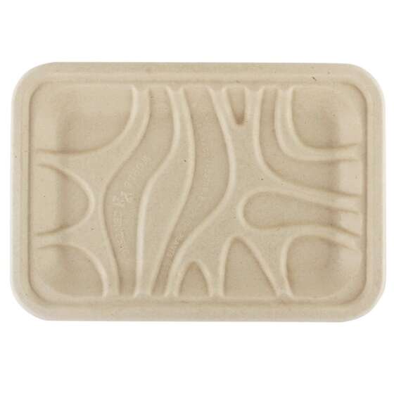 World Centric TR-SC-2S 8.2x5.7x0.65-Inch Fiber Produce Tray, 500/CS