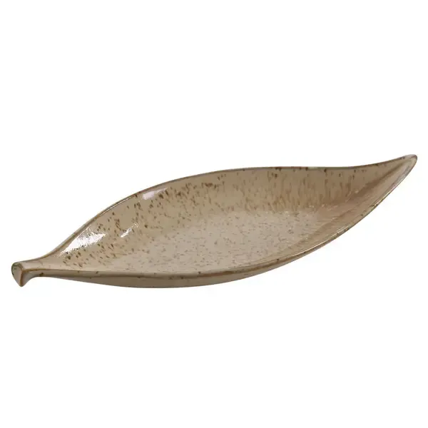 Yanco AG-412 12x4.5-Inch Agate Porcelain Leaf Plate, 24/CS