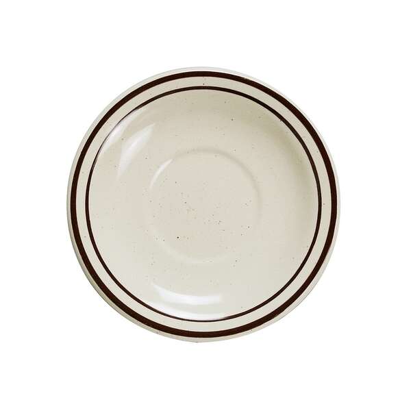 Yanco BR-2 5.5-Inch Porcelain Speckled Saucer Royal, 36/CS