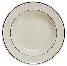 Yanco BR-3 10 Oz 9-Inch Porcelain Speckled Rim Soup Bowl, 24/CS