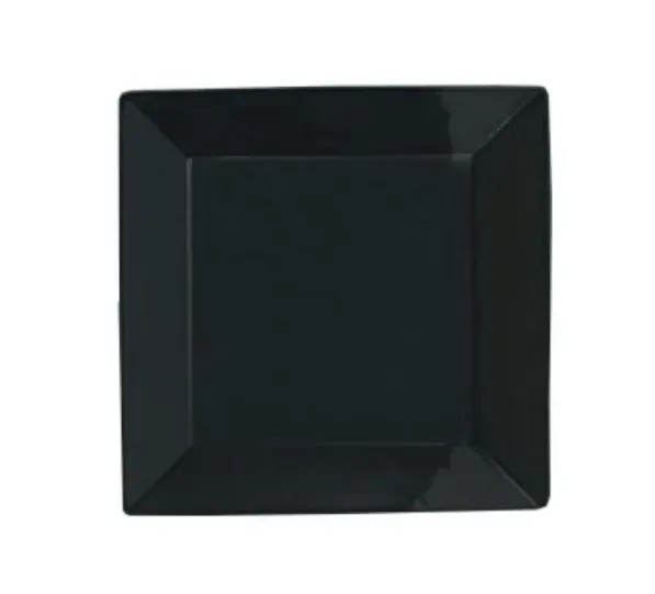 Yanco CA-112BK, 12&rdquo; Carnival Black Square China Plate, 12/CS
