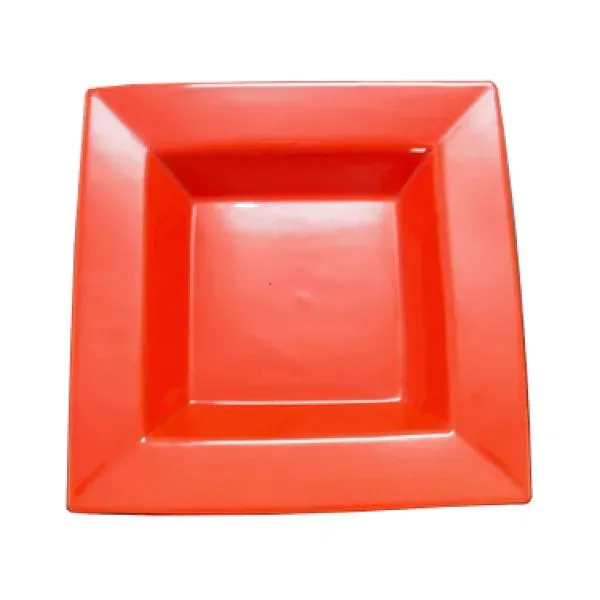 Yanco CA-310RD, 18 Oz 10-inch Square Carnival Red China Pasta Bowl, 1 DZ