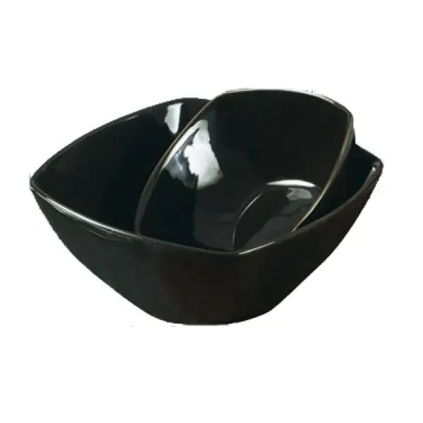 Yanco CA-405BK, 12 Oz Square Black China Carnival Salad Bowl, 36/CS