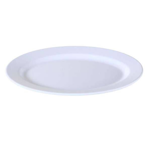 Yanco CAT-2016 16x12-Inch Catering Melamine Oval White Plate, 6/CS