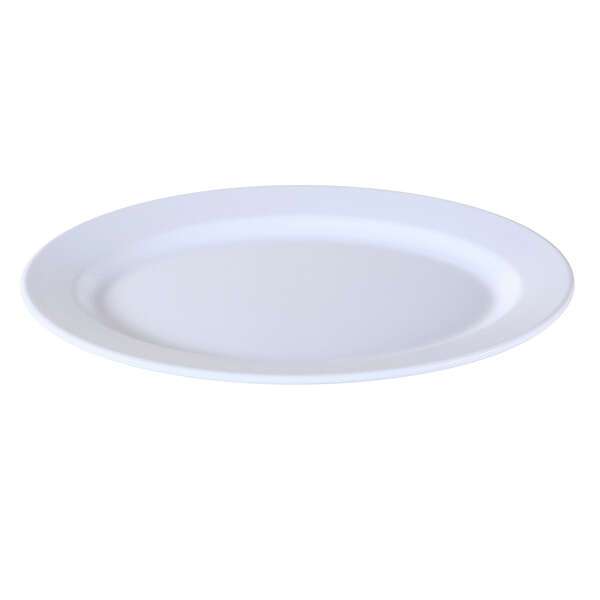 Yanco CAT-2020 20.5x14-Inch Catering Melamine Oval White Plate, 6/CS