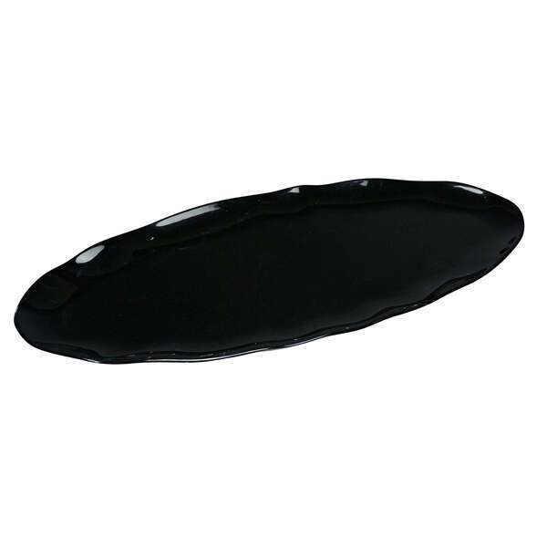 Yanco CAT-2024B 24x10-Inch Catering Melamine Oval Black Platter, 6/CS