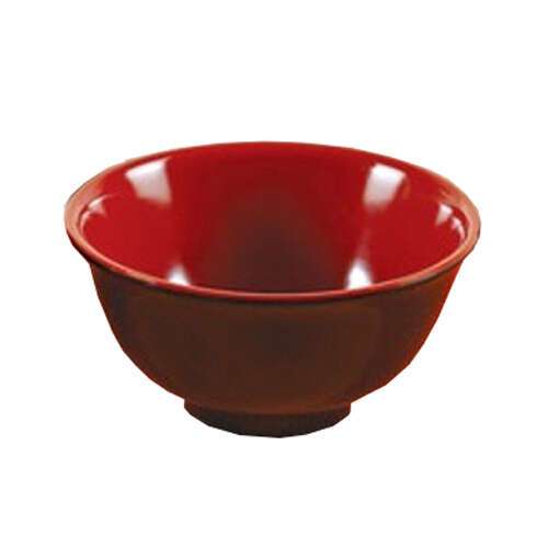 Yanco CR-130 8 Oz Black&Red Melamine Rice Bowl, 48/CS