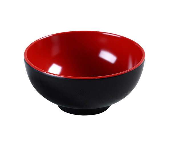 Yanco CR-131 8 Oz Black&Red Melamine Rice Bowl, 48/CS