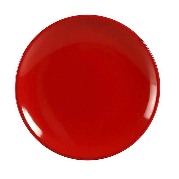 Yanco CR-1312 12-Inch Black&Red Melamine Round Plate, DZ