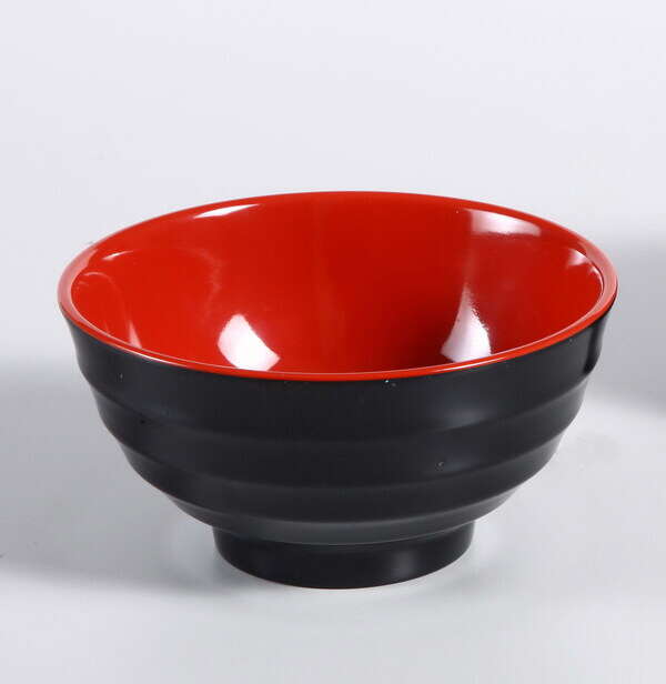 Yanco CR-528 22 Oz Black&Red Melamine Soup Bowl, 48/CS