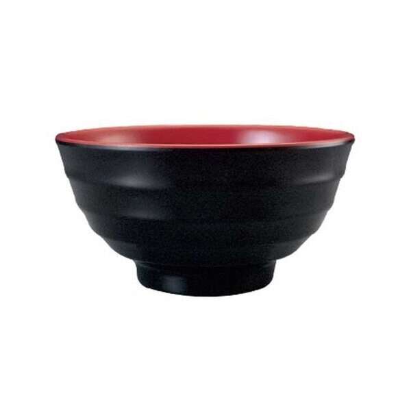 Yanco CR-528 22 Oz Black&Red Melamine Soup Bowl, 48/CS