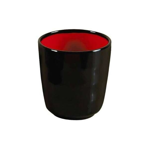 Yanco CR-9305 7 Oz Black&Red Melamine Tea Cup, 48/CS