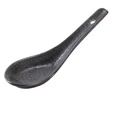 Yanco DB-7002 5.5-Inch Porcelain Diamond Black Spoon, 48/CS
