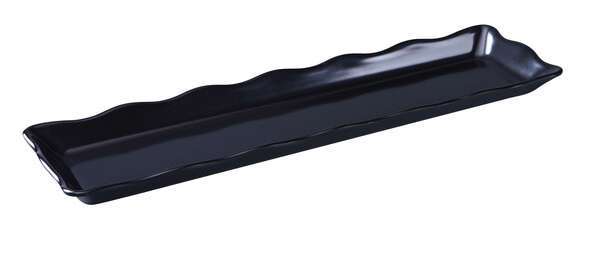 Yanco DC-6019B 19x5.25x1-Inch Deli Scallop Edged Black Melamine Display Tray, DZ