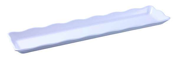Yanco DC-6021W 21x5.25x1-Inch Deli Scallop Edged White Melamine Display Tray, DZ