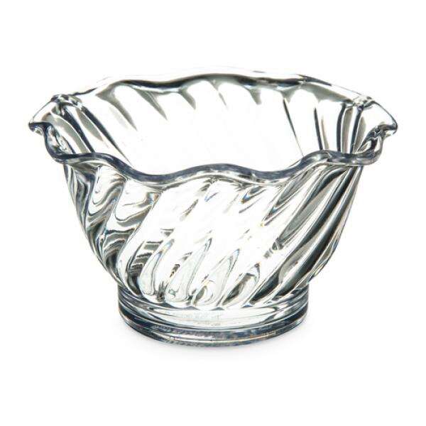 Yanco DS-005C 6 Oz Clear Flower Shaped Plastic Desert Dish, 48/CS