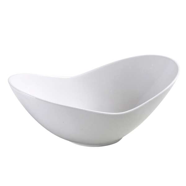 Yanco FU-510 28 Oz 10x5-Inch Porcelain Fuji Bone White Oval Fortune Bowl, DZ