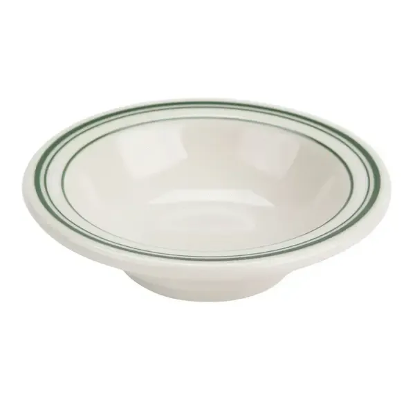 Yanco GB-11 12.5 Oz 4.75-Inch Porcelain Green Band Fruit Cup, 36/CS