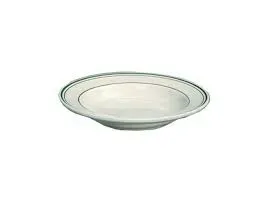 Yanco GB-125 30 Oz 12.75-Inch Porcelain Green Band Pasta Bowl 1.75-Inch Porcelain Deep, 48/CS