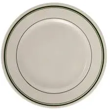 Yanco GB-16 10.5-Inch Porcelain Green Band Plate, DZ