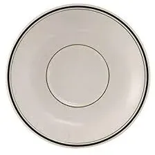 Yanco GB-2 6.125-Inch Porcelain Green Band Oval Saucer, 36/CS