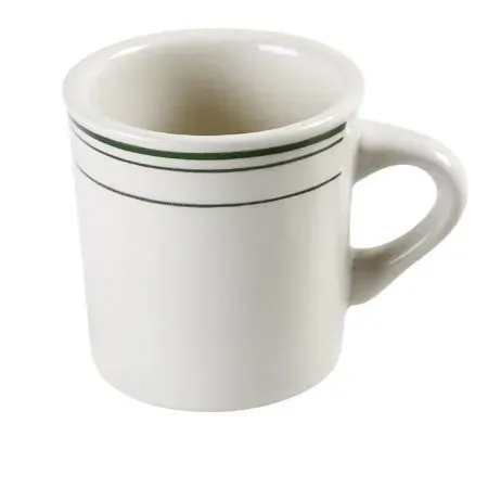 Yanco GB-38 8 Oz 3.125x3-Inch Porcelain Green Band Mug, 36/CS