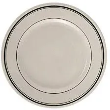 Yanco GB-5 5.5-Inch Porcelain Green Band Plate, 36/CS